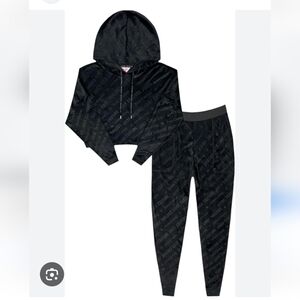Juicy Couture Black Hooded Tracksuit Pajama Set NWOT